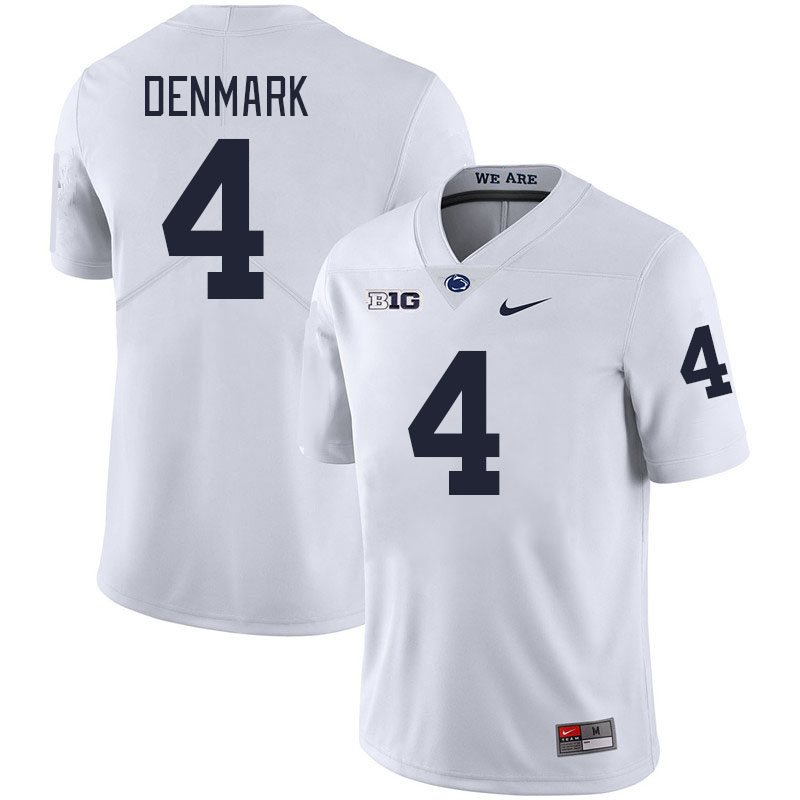 Men #4 Tyseer Denmark Penn State Nittany Lions College Football Jerseys Stitched-White